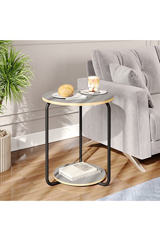 Yuvarlak Dekoratif Zigon Sehpa Orta Sehpa