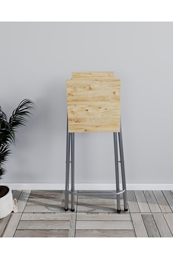 Mutfak Bar Masa Sandalye Takımı Katlanır Bar Sandalye 2 Kişilik Mutfak Masası Çam 1339