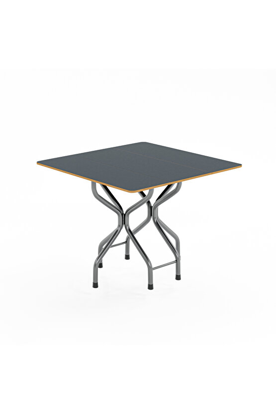 Katlanır Yemek Masası Masa Sandalye Takımı Füme Kare 1053