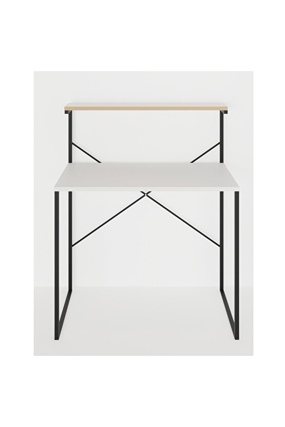 Raflı Çalışma Masası 60x90 Ofis Masası Ders Masası Çok Amaçlı Çalışma Masası Beyaz 1309