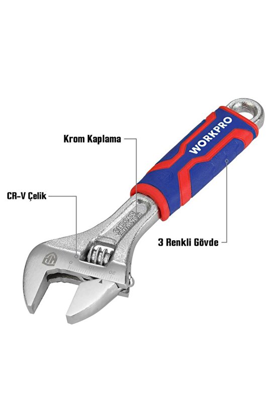 WP272010 150mm Cr-V Profesyonel Kurbağacık Anahtar