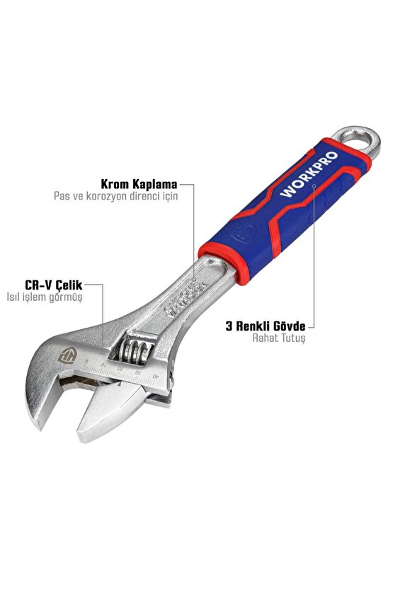WP272013 300mm Cr-V Profesyonel Kurbağacık Anahtar