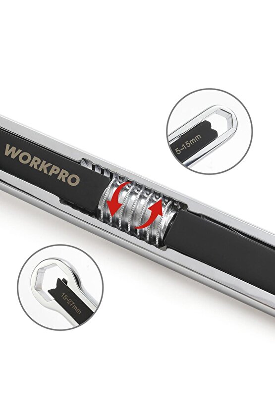 WP272016 527mm CR-V Üniversal Ayarlanabilir Çift Başlı Anahtar