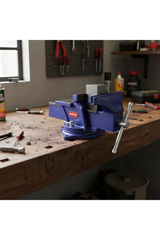 WP233005 100mm 360° Döner Tabanlı Örslü Profesyonel Tezgâh Mengene