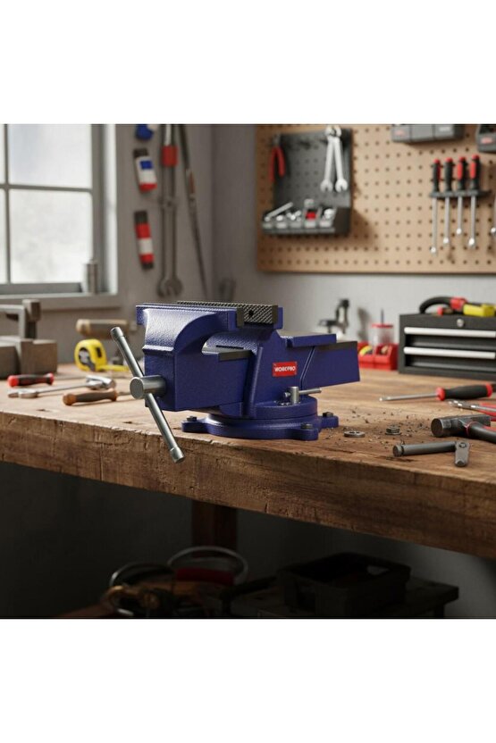 WP233006 125mm 360° Döner Tabanlı Örslü Profesyonel Tezgâh Mengene