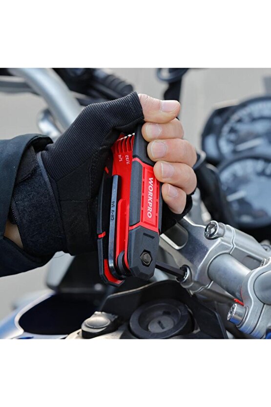 WP222029 9 Parça CR-V İnç Çakı Tipi Profesyonel Allen Anahtar Takımı