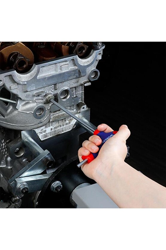 WP200542 8 Parça CR-V Top Başlı T Tipi Uzun Profesyonel Allen Anahtar Takımı