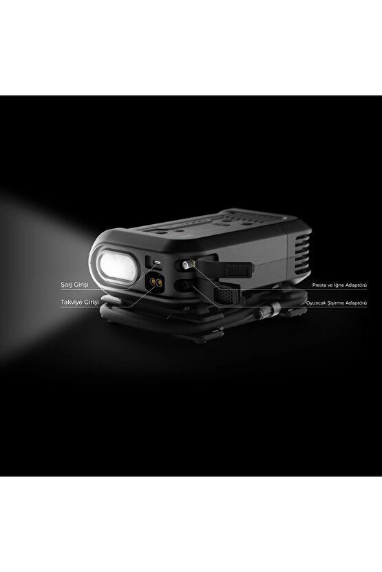 AX65 12V Lityum 2000Amp Akıllı Akü Takviye + Pompa + Powerbank + Led Lamba