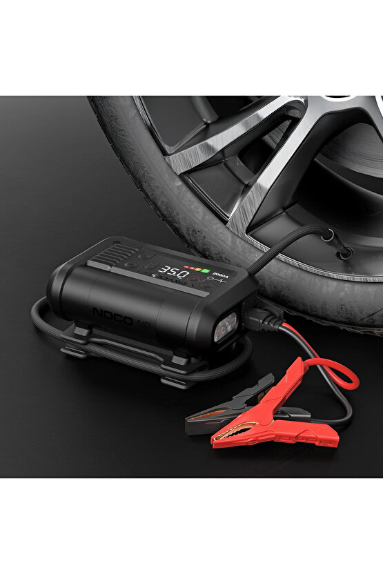 AX65 12V Lityum 2000Amp Akıllı Akü Takviye + Pompa + Powerbank + Led Lamba