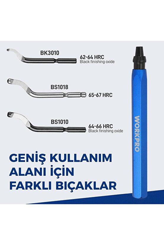 WP309010 Profesyonel Çapak Temizleme Kalemi + 3 Parça Bıçak