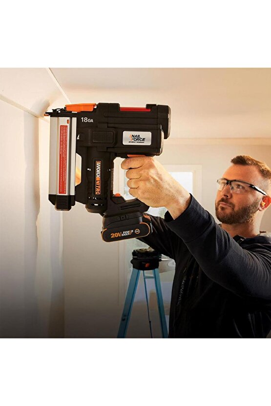 WX842.9 20Volt 15-50mm Prf. Şarjlı Çivi Çakma + 2700 Ad. Çivi (Akü ve Şarj Aleti Dahil Değildir)