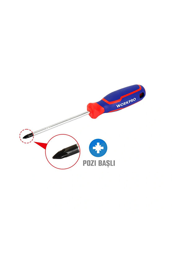 WP221035 PZ0x75mm CR-V Manyetik Profesyonel Yıldız Tornavida