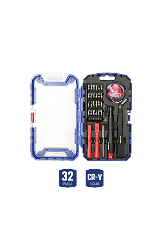 WP200541 32 Parça CR-V Hassas ElektronikçiTelefoncu Profesyonel Onarım Seti