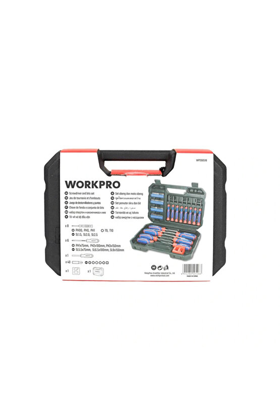 WP200518 56 Parça CR-V Manyetik Profesyonel Tornavida & Bits Uç Seti