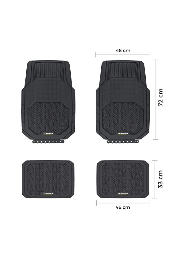 MC34587 Tüm Araçlara Uyumlu 4 Parça Üniversal 3D Havuzlu Oto Paspas