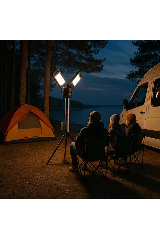 KUF09.9 20Volt 20004500 Lümen Profesyonel Kule Tipi Teleskopik Katlanabilir LED Projektör (Ak