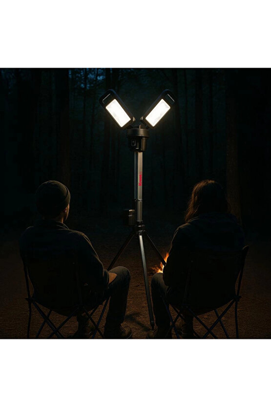 KUF09.9 20Volt 20004500 Lümen Profesyonel Kule Tipi Teleskopik Katlanabilir LED Projektör (Ak