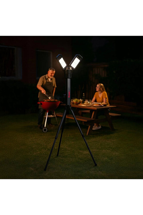 KUF09.9 20Volt 20004500 Lümen Profesyonel Kule Tipi Teleskopik Katlanabilir LED Projektör (Ak