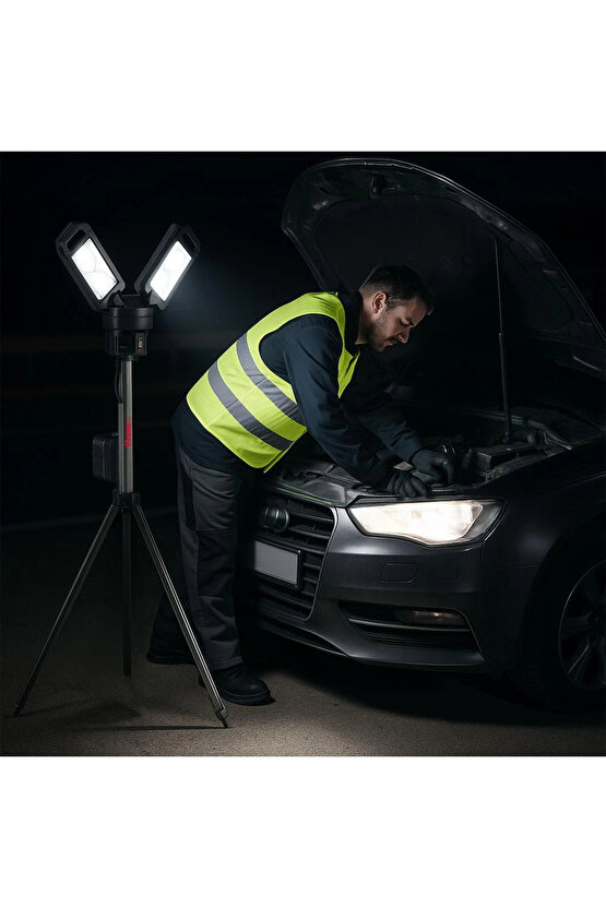 KUF09.9 20Volt 20004500 Lümen Profesyonel Kule Tipi Teleskopik Katlanabilir LED Projektör (Ak