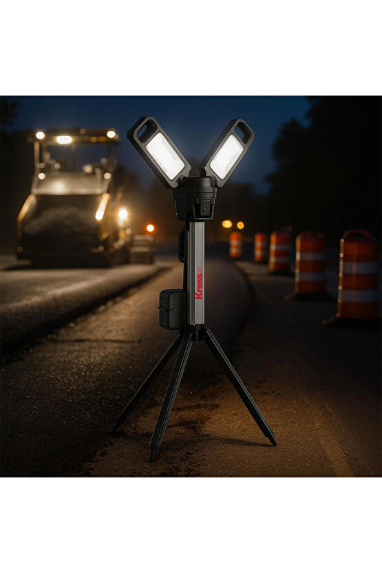 KUF09.9 20Volt 20004500 Lümen Profesyonel Kule Tipi Teleskopik Katlanabilir LED Projektör (Ak