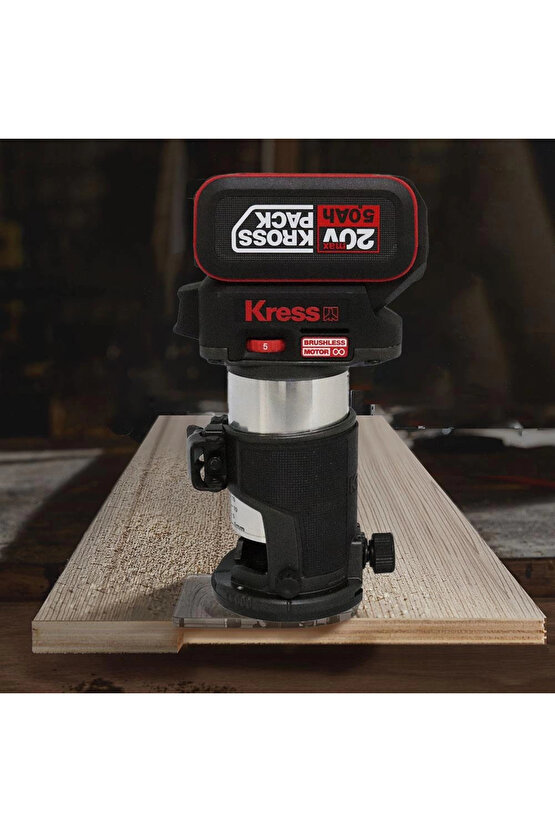 KUD26.91 20Volt Kömürsüz 68mm Devir Ayarlı Şarjlı Profesyonel Avuç İçi El Frezesi Formika Tır