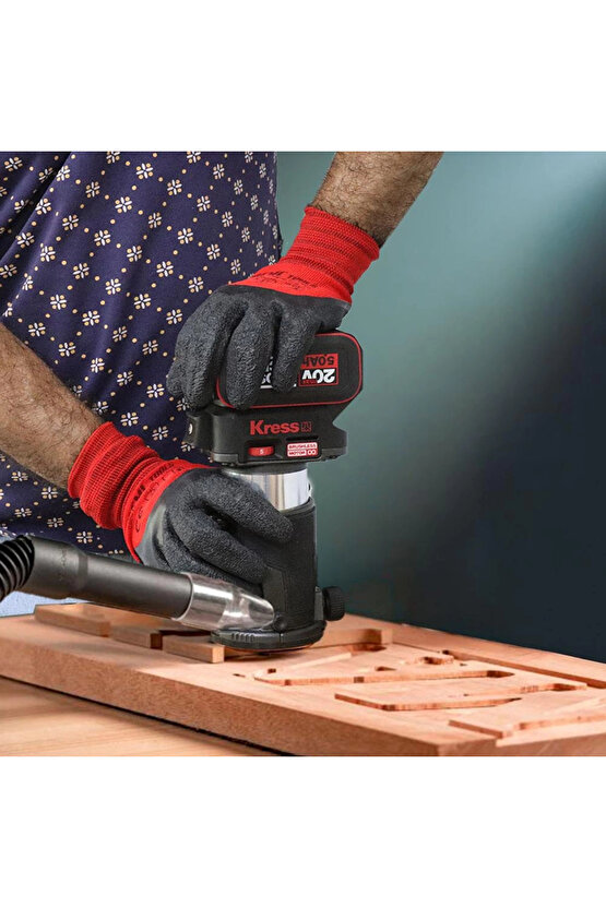 KUD26.91 20Volt Kömürsüz 68mm Devir Ayarlı Şarjlı Profesyonel Avuç İçi El Frezesi Formika Tır