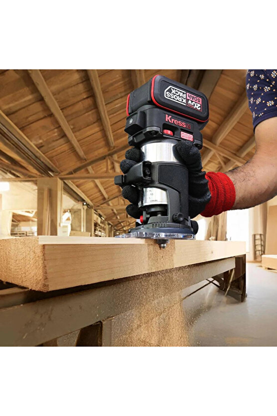 KUD26.91 20Volt Kömürsüz 68mm Devir Ayarlı Şarjlı Profesyonel Avuç İçi El Frezesi Formika Tır