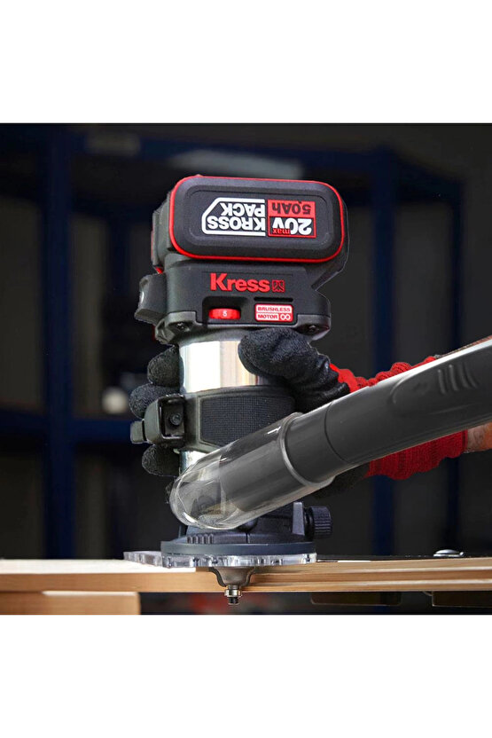 KUD26.91 20Volt Kömürsüz 68mm Devir Ayarlı Şarjlı Profesyonel Avuç İçi El Frezesi Formika Tır