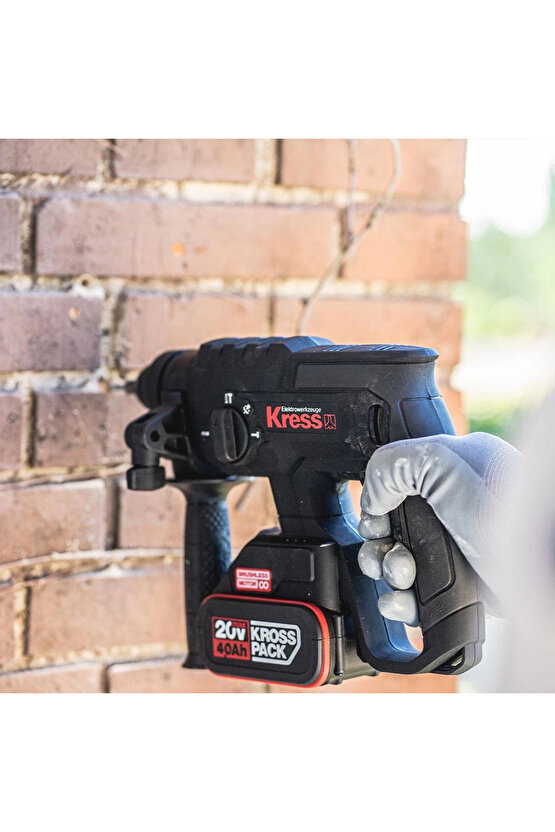 KU390.4 20Volt 4.0Ah. 2.0J Li-ion Çift Akülü Şarjlı Kömürsüz Profesyonel SDS-Plus Pnömatik Kır