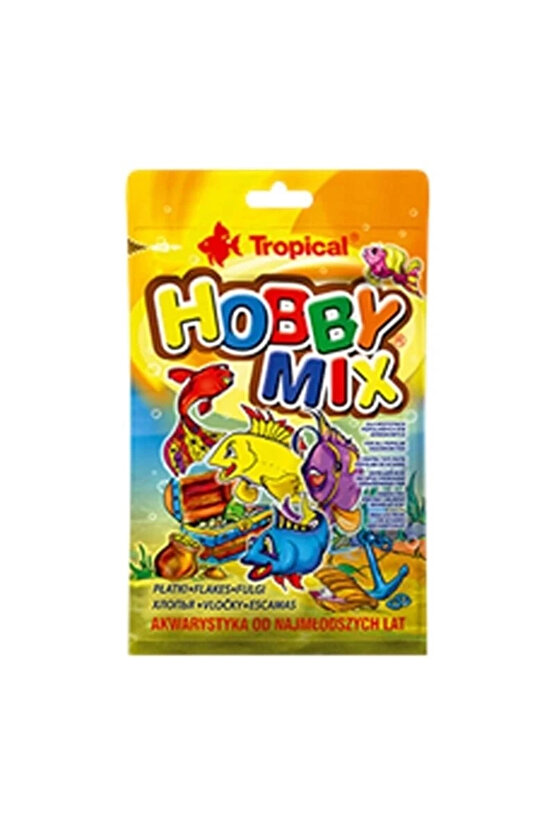 Tropical Hobby Mix Küçük Akvaryum Balıkları için Karışık Pul Yem 12 Gr