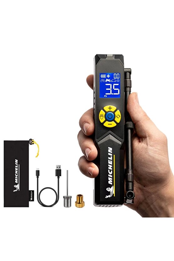 MC33382 Şarjlı Li-ion 150PSI Taşınabilir Dijital Basınç Göstergeli Led Aydınlatmalı Lastik