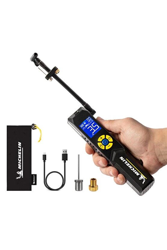 MC33382 Şarjlı Li-ion 150PSI Taşınabilir Dijital Basınç Göstergeli Led Aydınlatmalı Lastik