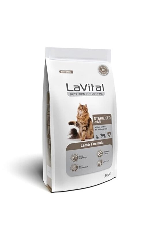 Lavital Sterilised Kuzu Etli Kısırlaştırılmış Kedi Maması 1.5 Kg