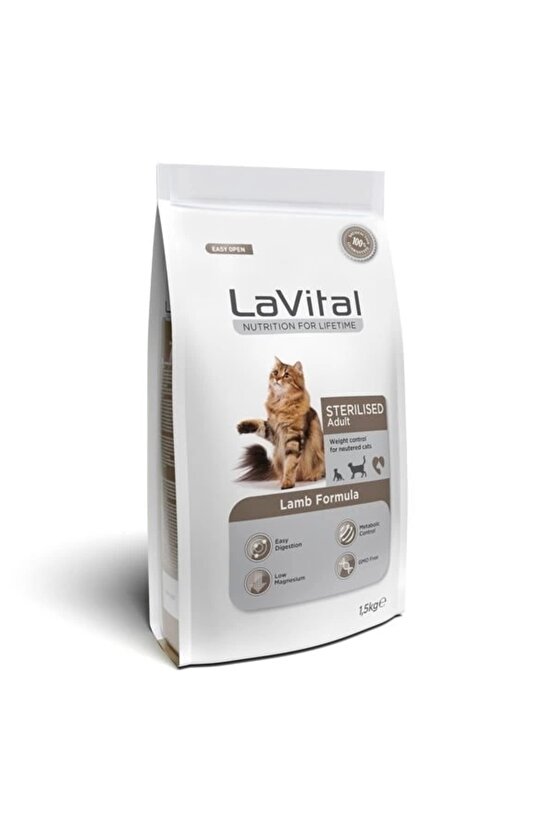 Lavital Sterilised Kuzu Etli Kısırlaştırılmış Kedi Maması 1.5 Kg