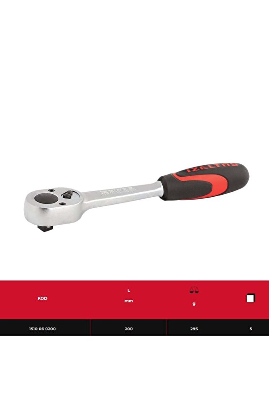 IZELTAS 38 Lokma Cırcır Kolu 200 mm