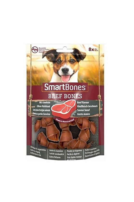 Smart Bones Sığır Etli Mini Düğüm Kemik Köpek Ödül Maması 128 Gr