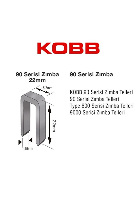 KBZ9022 22mm 2500 Adet 90 Serisi Ağır Hizmet Tipi Zımba Teli