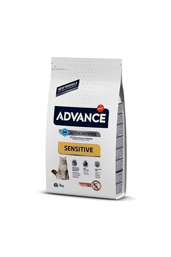 Sensitive Somonlu Hassas Yetişkin Kedi Maması 3 Kg
