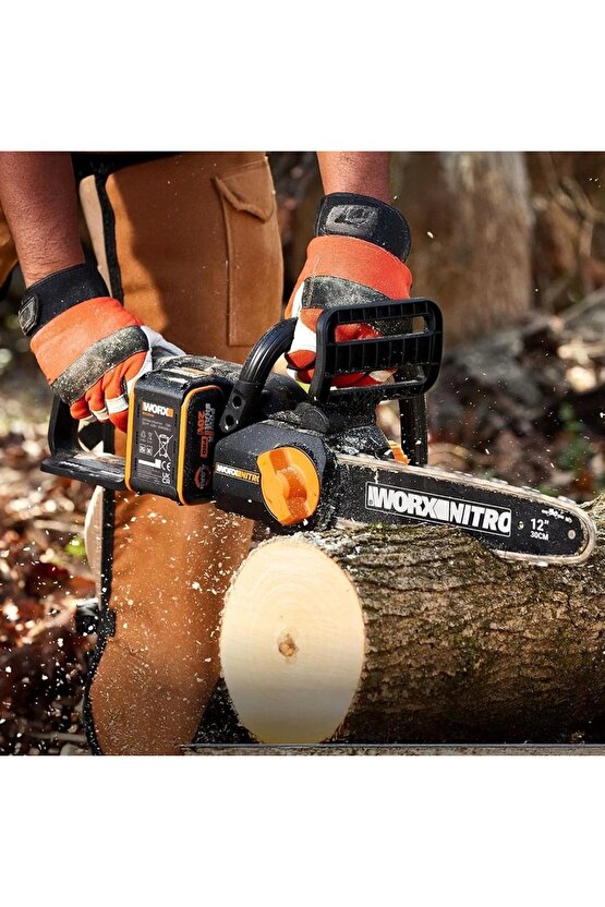 WG350E 20Volt 4.0Ah Li-ion 30CM Profesyonel Şarjlı Kömürsüz Zincirli Testere