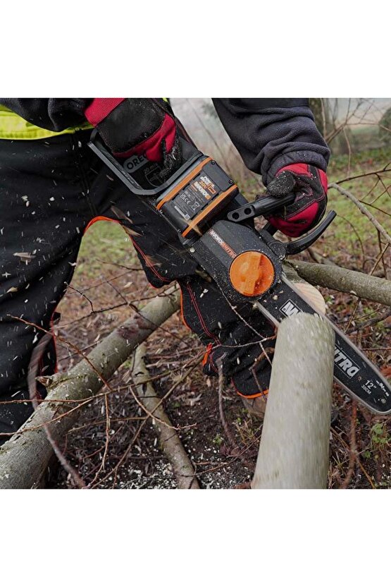 WG350E 20Volt 4.0Ah Li-ion 30CM Profesyonel Şarjlı Kömürsüz Zincirli Testere