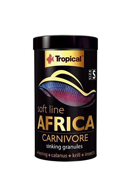 Softline Africa Carnivore S Afrika Balıkları için Dibe Batan Yumuşak Taneli Granül Balık Ye