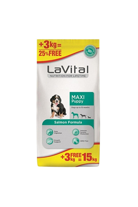 Lavital Büyük Irk Somonlu Yavru Köpek Maması 15 Kg