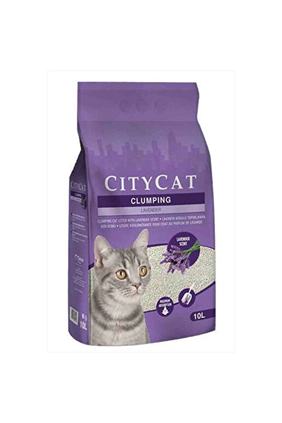 Topaklanan Lavanta Kokulu Kedi Kumu TR-1 Adet-10 Lt-İnce Taneli-Topaklaşan