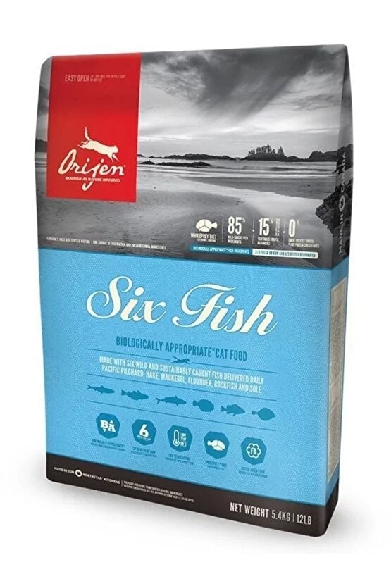 Six Fish Tahılsız Balık Yavru ve Yetişkin Kedi Maması 1.8 Kg