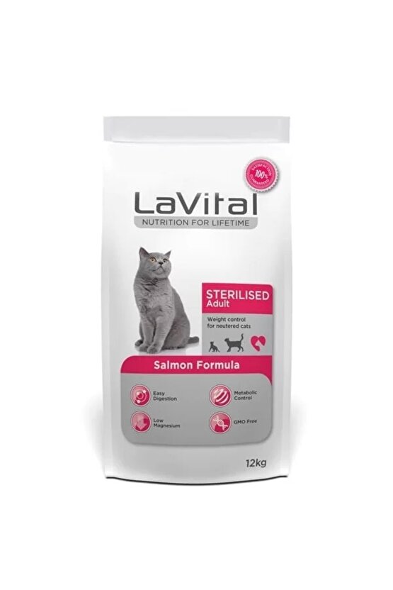 Lavital Sterilised Somonlu Kısırlaştırılmış Kedi Maması 12 Kg