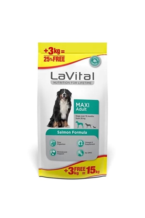 Lavital Maxi Somonlu Yetişkin Köpek Maması 15 Kg