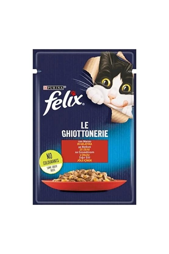 Taze Sığır Etli Jöleli Pouch Yetişkin Yaş Kedi Maması 1 Adet 85 Gr