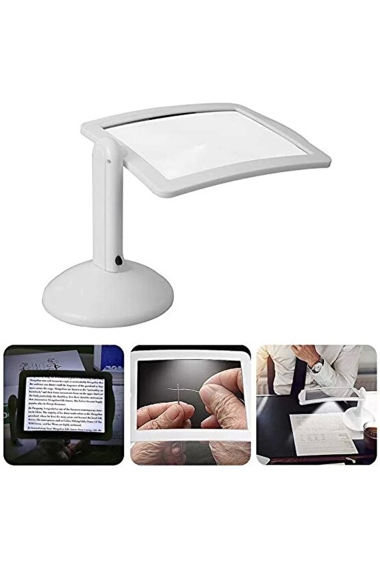 3x  360 Derece Döndürme Ekranlı, Çok Fonksiyonlu Masaüstü Büyüteç 3x