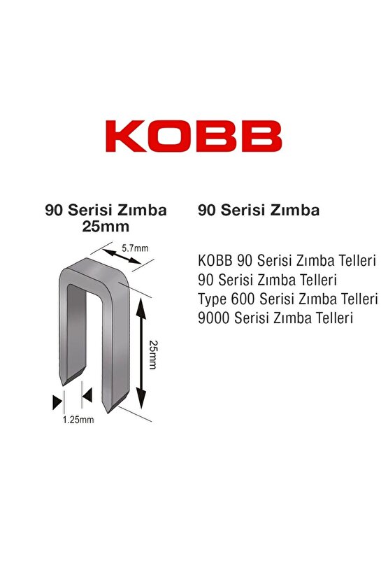 KBZ9025 25mm 2500 Adet 90 Serisi Ağır Hizmet Tipi Zımba Teli