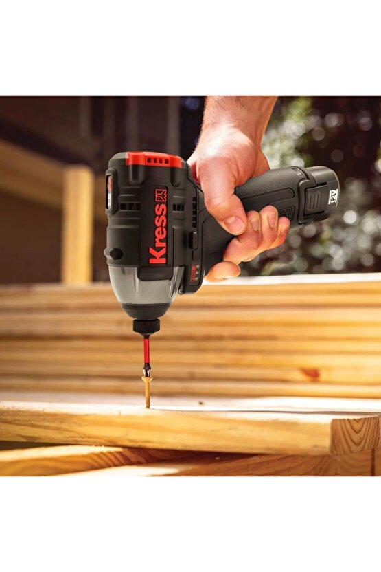 KUG02 12Volt2.0Ah. Li-ion Çift Akülü Kömürsüz Profesyonel Darbeli Matkap+Darbeli Tornavida Ko